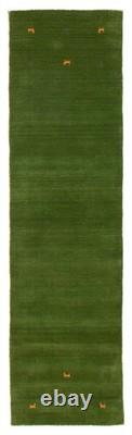 Traditional Hand loomed Area Rug 2'8 x 9'9 Green Oriental Carpet