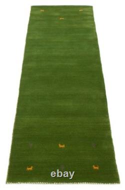 Traditional Hand loomed Area Rug 2'8 x 9'9 Green Oriental Carpet