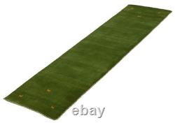 Traditional Hand loomed Area Rug 2'8 x 9'9 Green Oriental Carpet