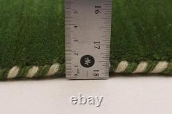 Traditional Hand loomed Area Rug 2'8 x 9'9 Green Oriental Carpet