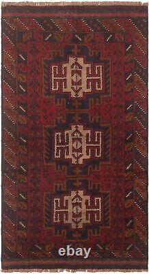 Traditional Vintage Hand-Knotted Carpet 3'5 x 6'3 Wool Area Rug