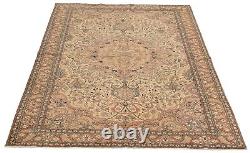 Traditional Vintage Hand-Knotted Carpet 6'3 x 9'7 Wool Area Rug