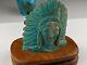 Turquoise Carving/ Sculpture Of Native American Hand Crafted One Of A Kind