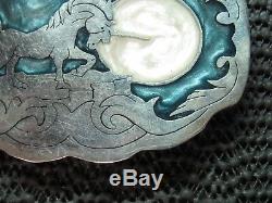 UNICORN MOON BELT BUCKLE! VINTAGE! RARE! HANDMADE! ONE OF A KIND USA! 1980s