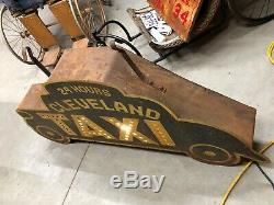 UNIQUE Single Sided CLEVELAND TAXI Sign PUNCHED TIN Cab ONE OF A KIND! Car Auto