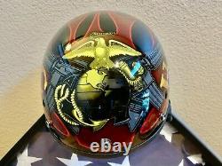 U. S. Marine Corps Hand-Painted One-of-a-Kind Motorcycle Helmet Military