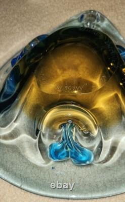 Ukrainian Studio Art Signed by Vladimir Zatynaiko Amber Glass ONE OF A KIND