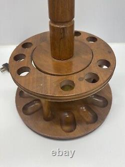 Unique Decatur One Of A Kind Vintage Walnut 9 Pipe Round Rack Lamp
