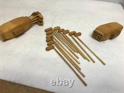 Unique Golfer Collectable, Wood Golf Cart, Incredibly Detailed, One Of A Kind