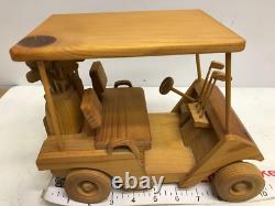 Unique Golfer Collectable, Wood Golf Cart, Incredibly Detailed, One Of A Kind