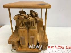 Unique Golfer Collectable, Wood Golf Cart, Incredibly Detailed, One Of A Kind