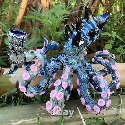 Unique Handmade Octopus Glass Smoking Pipe One-of-a-Kind Artisan Piece