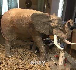 Unique Large Elephant Sculpture Wine Bottle Holder One of a Kind
