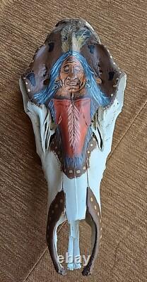 Unique One Of A Kind C. M. O'KELLEY Southwestern Painted Skull