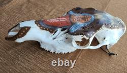 Unique One Of A Kind C. M. O'KELLEY Southwestern Painted Skull