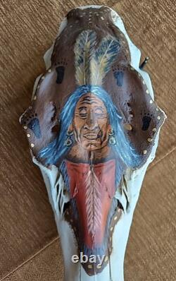 Unique One Of A Kind C. M. O'KELLEY Southwestern Painted Skull