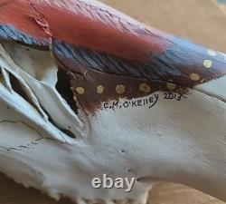 Unique One Of A Kind C. M. O'KELLEY Southwestern Painted Skull