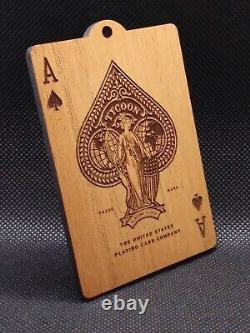 Unique One of a Kind Engraved Mahogany Tycoon Playing Cards Ornanent Theory11