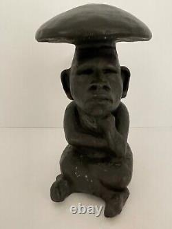 Unique One of a Kind Hand Black Carved Mushroom God (only one available)