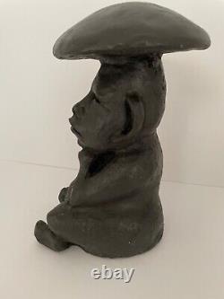 Unique One of a Kind Hand Black Carved Mushroom God (only one available)