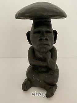 Unique One of a Kind Hand Black Carved Mushroom God (only one available)