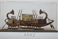 Unique One of a Kind KING TUTANKHAMUN Boats with amazing hand made