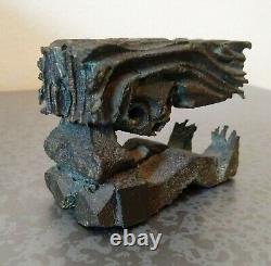 Unique Paolo Soleri one of a kind Bronze Sculpture Seated Nude candleholder