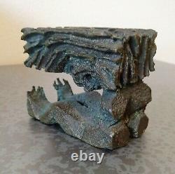 Unique Paolo Soleri one of a kind Bronze Sculpture Seated Nude candleholder