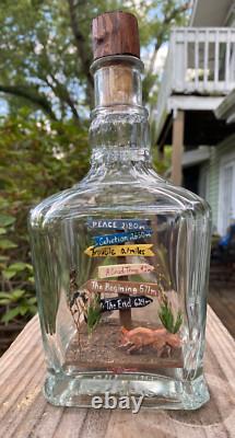 Unique art. Collectable bottle whimsey. One of a kind. Jack Daniels bottle