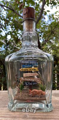 Unique art. Collectable bottle whimsey. One of a kind. Jack Daniels bottle
