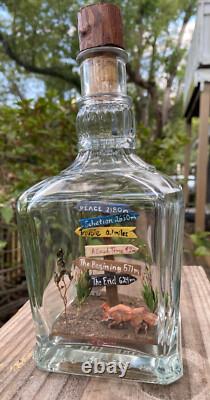 Unique art. Collectable bottle whimsey. One of a kind. Jack Daniels bottle