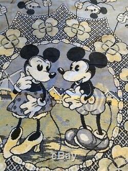 VERY EARLY 1930's MICKEY & MINNIE MOUSE CARPET EXTREMELY RARE ONE-OF-A-KIND