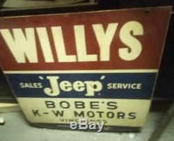 VINTAGE Willys Jeep Double Sided Sign ONE OF A KIND