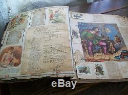 VTG 1890'S Lge SCRAPBOOK 48 Pgs ADV & TRADE CARDS UNIQUE'ONE OF A KIND