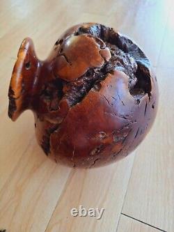 VTG Muir Woods Manzanita Redwood Burl Wood Vase Signed Artist Dave Kindley MCM