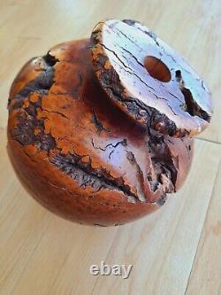 VTG Muir Woods Manzanita Redwood Burl Wood Vase Signed Artist Dave Kindley MCM