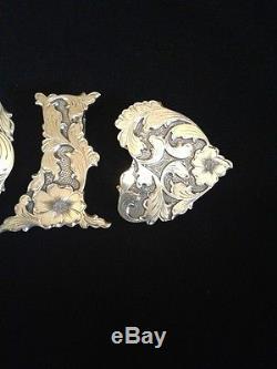 VTG Sterling Silver One Of A Kind Floyd Caldwell 3piece Heart Buckle Bridle