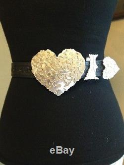 VTG Sterling Silver One Of A Kind Floyd Caldwell 3piece Heart Buckle Bridle