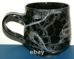 VT Mug One Of A kind Signed Hand Thrown Studio Art Pottery Black Coffee Tea Cup