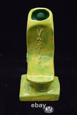 Vallejo Tiki Mug Orange Eye Tiki Kaimuki Moai One of a Kind Green Glaze