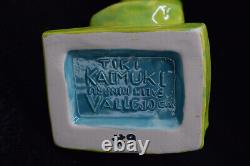 Vallejo Tiki Mug Orange Eye Tiki Kaimuki Moai One of a Kind Green Glaze