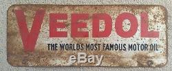 Veedol Oil Sign Double Sided Painted Rusty ONE OF A KIND