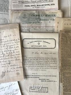 Very Rare 175+ Antique Historical One Of A Kind Undertaker & Livery Document Lot