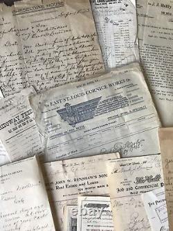 Very Rare 175+ Antique Historical One Of A Kind Undertaker & Livery Document Lot