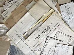 Very Rare 175+ Antique Historical One Of A Kind Undertaker & Livery Document Lot