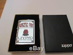 Very Rare NFL Narcotic Free Living Zippo Award Lighter Circa 1998 One Of A Kind