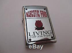 Very Rare NFL Narcotic Free Living Zippo Award Lighter Circa 1998 One Of A Kind