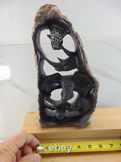 Very Rare Original One Of A Kind Hand Carved From Solid Stone Of African Animals