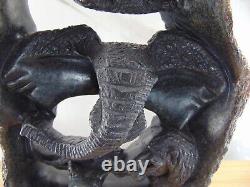 Very Rare Original One Of A Kind Hand Carved From Solid Stone Of African Animals