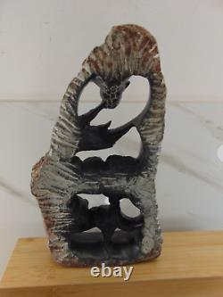 Very Rare Original One Of A Kind Hand Carved From Solid Stone Of African Animals